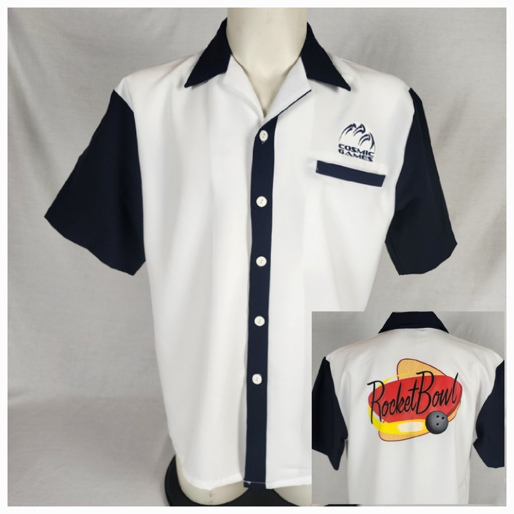 Executive Level Black and White Bowling Shirt (M)